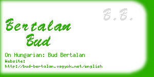 bertalan bud business card